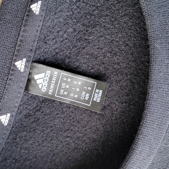 ADIDAS CREWNECK SWEATSHIRT 3 Stripe Black White Men's Size Med NWT - Picture 6 of 7